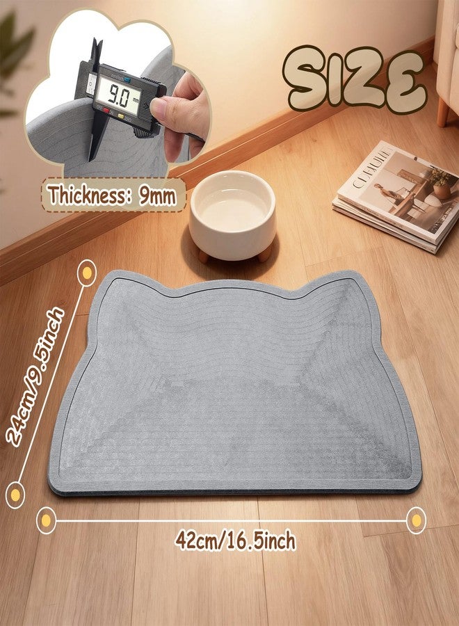 Fiwochic Stone Mat for Dog and Cat Water Bowls 16.5 x 9.5 Inch Absorbent Feeding Mat Quick Drying Tray for Small Medium Pet Water Fountains Diatomaceous Earth Accessories for Messy Drinkers - Image 2